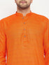 Vastramay Men's Orange Silk Blend Kurta