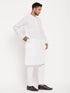 Vastramay Men's White Kurta And Pant Style Pajama Set