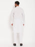 Vastramay Men's White Kurta And Pant Style Pajama Set
