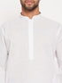Vastramay Men's White Kurta And Pant Style Pajama Set