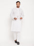 Vastramay Men's White Kurta And Pant Style Pajama Set