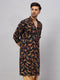 Vastramay Men's Black Printed Kurta