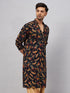 Vastramay Men's Black Printed Kurta