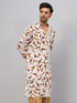 Vastramay Men's White Printed Kurta