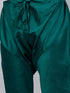 Vastramay Men's Green Foil Print Silk Blend Kurta Pyjama Set