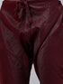 Vastramay Men's Wine Foil Print Silk Blend Kurta Pyjama Set