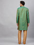 Vastramay Men's Green and Rose Gold Woven Kurta Pant Set