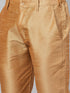 Vastramay Men's Green and Rose Gold Woven Kurta Pant Set