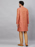 Vastramay Men's Pink and Rose Gold Woven Kurta Pant Set
