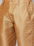 Vastramay Men's Pink and Rose Gold Woven Kurta Pant Set