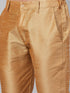 Vastramay Men's Red and Rose Gold Woven Kurta Pant Set