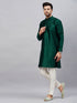 Vastramay Men's Green Woven Kurta With pant Set