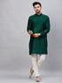Vastramay Men's Green Woven Kurta With pant Set