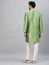Vastramay Men's Mint Green Woven Kurta With pant Set