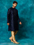 Vastramay Men's Blue Silk Blend Kurta Pyjama Set