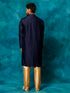 Vastramay Men's Blue Silk Blend Kurta Pyjama Set