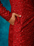 Vastramay Men's Maroon Silk Blend Embellished Kurta
