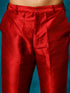 Vastramay Men's Maroon Silk Blend Kurta Pyjama Set