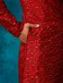 Vastramay Men's Maroon Silk Blend Kurta Pyjama Set