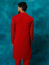 Vastramay Men's Maroon Georgette Sequins Kurta