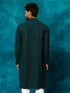 Vastramay Men's Green Rayon Schiffli Kurta