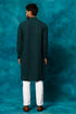 VM By VASTRAMAY Men's Green Rayon Schiffli Kurta And Pant Set