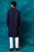 VM By VASTRAMAY Men's Navy Blue Rayon Schiffli Kurta And Pant Set