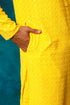 VM By VASTRAMAY Men's Yellow Rayon Schiffli Kurta And Pant Set