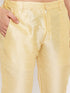 Vastramay Men's Gold Cotton Silk Blend Kurta and Gold Pant Style Pyjama Set