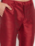 Vastramay Men's Maroon Silk Blend Kurta and Maroon Pant Style Pyjama Set