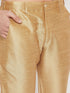 Vastramay Men's Rose Gold Silk Blend Kurta and Rose Gold Pant Style Pyjama Set