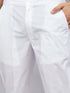 Vastramay Men's Red Cotton Blend Kurta and White Pant Set