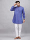 Vastramay Men's Purple Cotton Blend Kurta and White Pant Set