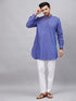 Vastramay Men's Purple Cotton Blend Kurta and White Pant Set