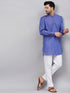 Vastramay Men's Purple Cotton Blend Kurta and White Pant Set