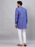 Vastramay Men's Purple Cotton Blend Kurta and White Pant Set