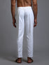 Vastramay Men's White Cotton Pant Style Pyjama