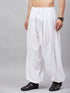 Vastramay Men's White Cotton Silk Blend Pyjama
