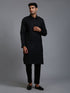Vastramay Men's Black Pathani Suit Set