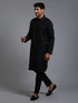 Vastramay Men's Black Pathani Suit Set