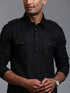 Vastramay Men's Black Pathani Suit Set