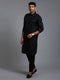 Vastramay Men's Black Pathani Suit Set
