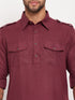Vastramay Men's Purple Pathani Suit With White Pant Set