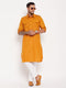 Vastramay Men's Rust Pathani Suit With White Pant Set
