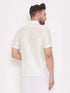 Vastramay Men's Cream Silk Blend Ethnic Shirt