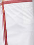 Vastramay Men's Gold And White Silk Blend Shirt And Mundu Set