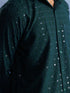 Vastramay Men's Green Rayon Embellished Shirt