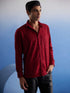 Vastramay Men's Maroon Rayon Embellished Shirt