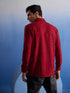 Vastramay Men's Maroon Rayon Embellished Shirt