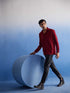 Vastramay Men's Maroon Rayon Embellished Shirt